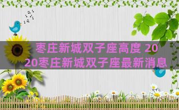 枣庄新城双子座高度 2020枣庄新城双子座最新消息